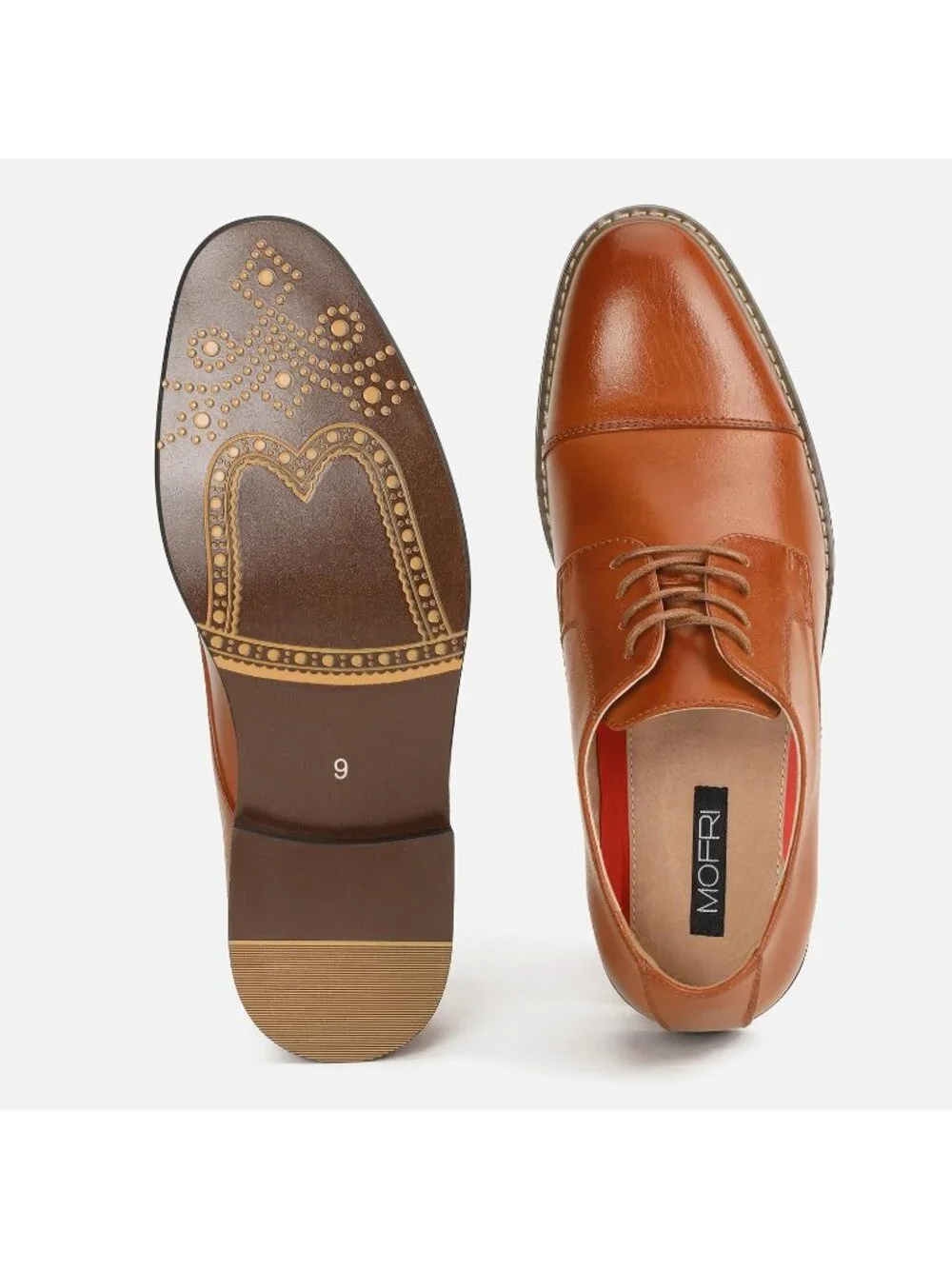 Men's Brown Pu Cap Toe Wedding Work Wear Office Business Oxford Dress Shoes